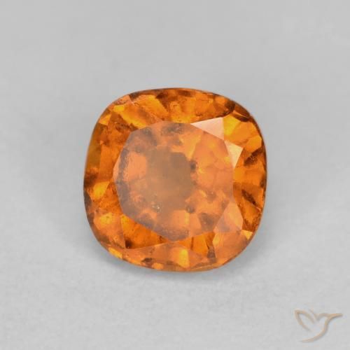 Grenat hessonite orange naturelle coupe coussin, 0,83 ct, SI