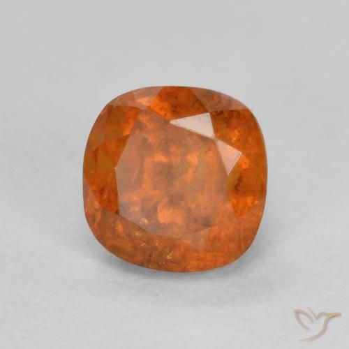 1.00ct Naturel Orange foncé Grenat Hessonite, Coussin, SI
