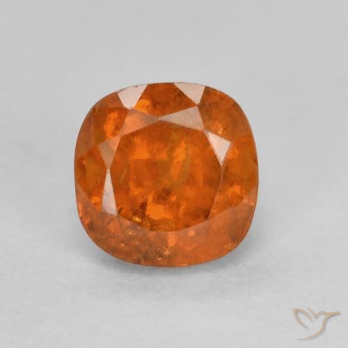 Grenat Hessonite Orange foncé naturelle Coussin, 1.00 ct, SI