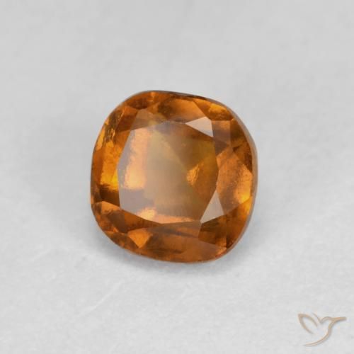 Grenat Hessonite Orange terre naturelle Coussin, 0.90 ct, SI