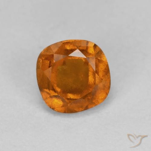 Grenat Hessonite Orange terre naturelle Coussin, 0.88 ct, SI