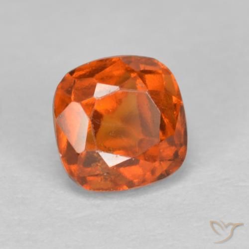 Grenat Hessonite Ambre orange naturelle Coussin, 0.95 ct, SI