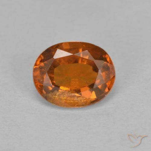 1.64ct Naturel Orange foncé Grenat Hessonite, ovale, VS-SI