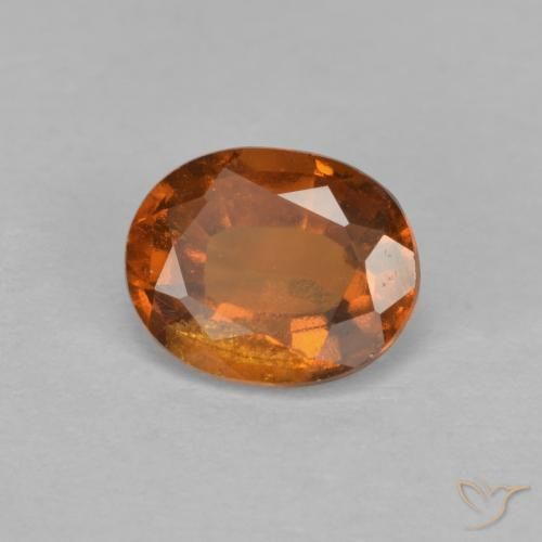 Grenat Hessonite Orange foncé naturelle ovale, 1.64 ct, VS-SI