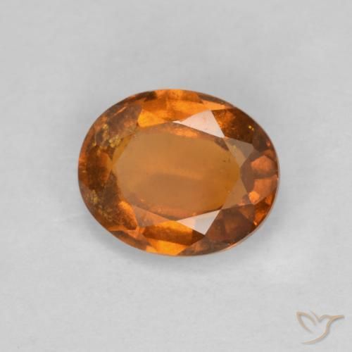 Grenat Hessonite Orange foncé naturelle ovale, 1.85 ct, VS-SI