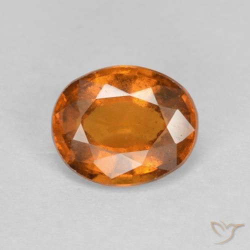 1.77ct Naturel Orange jaunâtre Grenat Hessonite, ovale, VS-SI