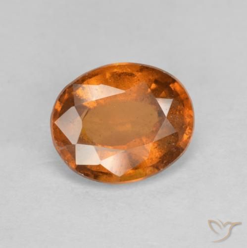 Grenat Hessonite Orange jaunâtre naturelle ovale, 1.77 ct, VS-SI