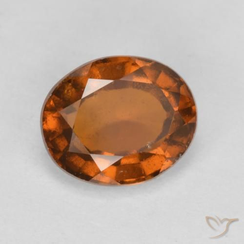 Grenat Hessonite Ambre orange naturelle ovale, 2.28 ct, VS