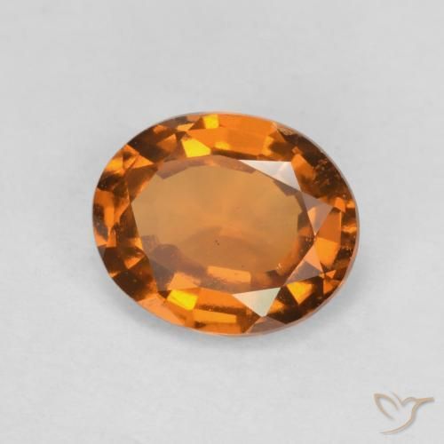 Grenat Hessonite Orange moyen naturelle ovale, 1.69 ct, VS