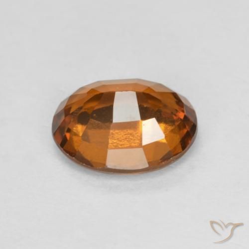 Grenat Hessonite Ambre orange naturelle ovale, 1.65 ct, VS