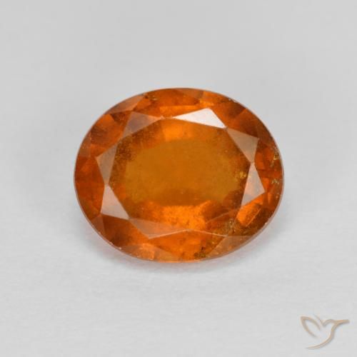 Grenat Hessonite Orange moyen naturelle ovale, 1.76 ct, VS-SI