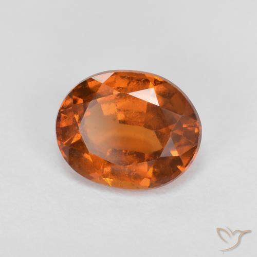 Grenat Hessonite Orange foncé naturelle ovale, 1.68 ct, VS-SI