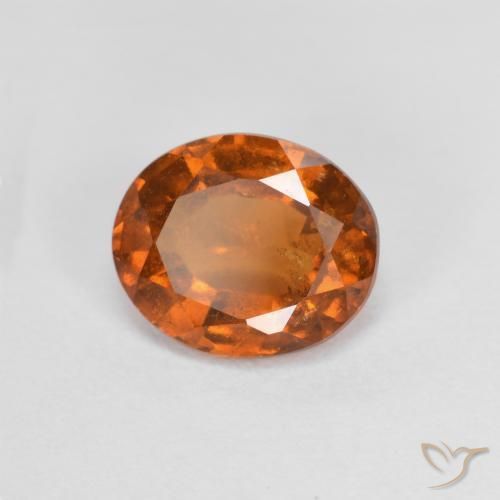 Grenat Hessonite Orange foncé naturelle ovale, 1.56 ct, VS-SI