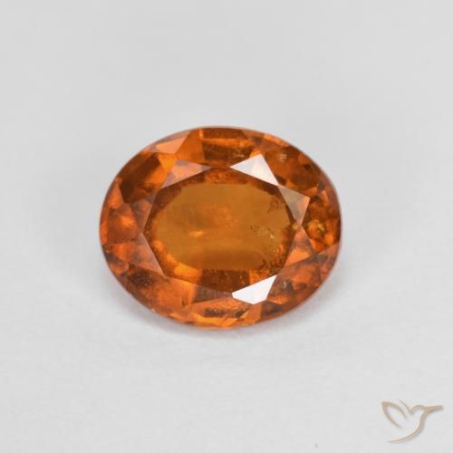 Grenat Hessonite Orange foncé naturelle ovale, 1.56 ct, VS-SI