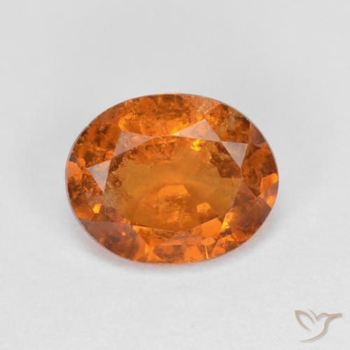 1.75ct Naturel Orange foncé Grenat Hessonite, ovale, VS-SI