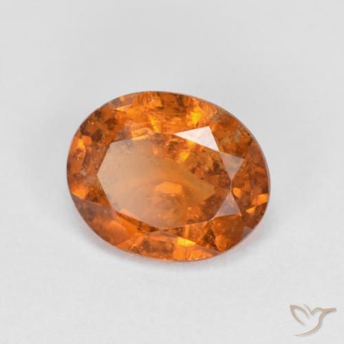 Grenat Hessonite Orange foncé naturelle ovale, 1.75 ct, VS-SI