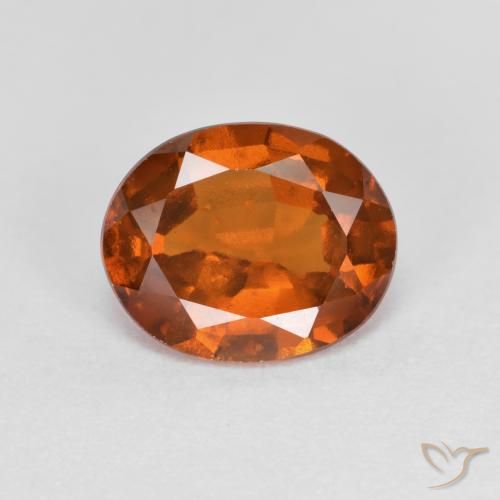 2.00ct Naturel Orange moyen-foncé Grenat Hessonite, ovale, VS-SI