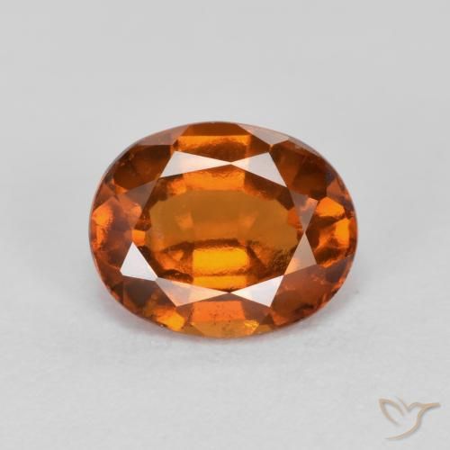 Grenat Hessonite Ambre orange naturelle ovale, 1.76 ct, VS-SI