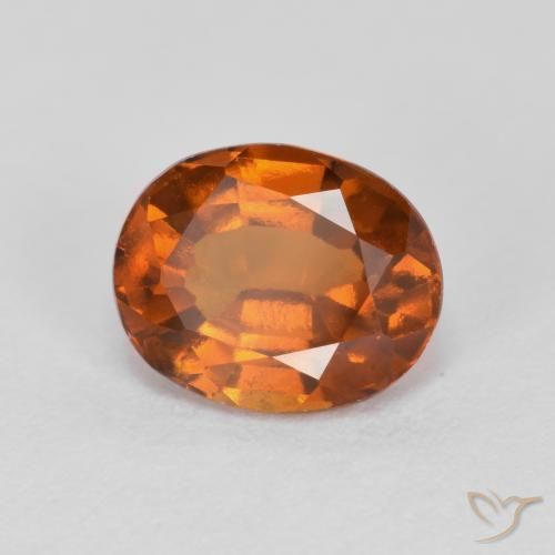 Grenat Hessonite Ambre orange naturelle ovale, 1.76 ct, VS-SI