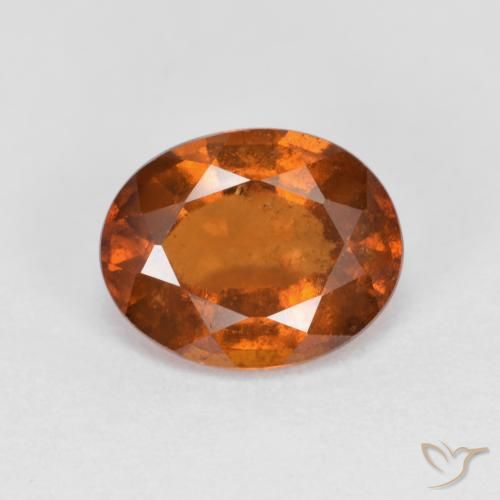 Grenat Hessonite Ambre orange naturelle ovale, 2.06 ct, VS-SI