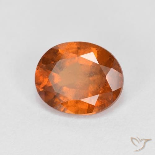 Grenat Hessonite Orange moyen-foncé naturelle ovale, 1.59 ct, VS-SI