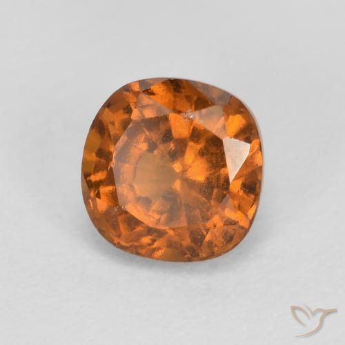 Grenat Hessonite Orange foncé naturelle Coussin, 0.90 ct, SI