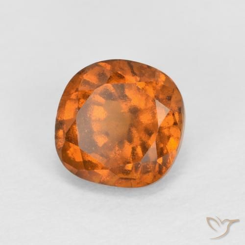 Grenat Hessonite Orange moyen-foncé naturelle Coussin, 0.87 ct, SI