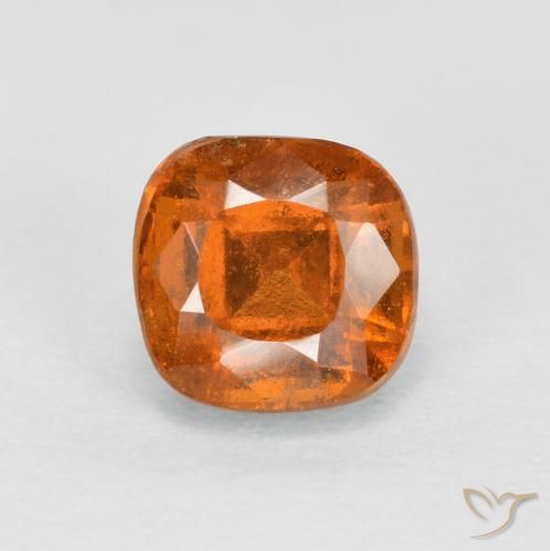 Grenat Hessonite Orange moyen-foncé naturelle Coussin, 1.01 ct, SI