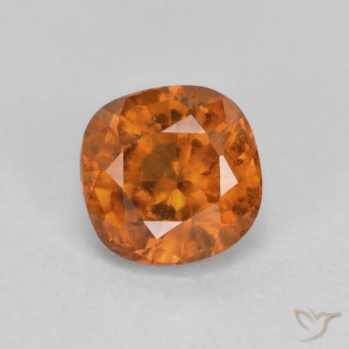 Grenat Hessonite Orange moyen-foncé naturelle Coussin, 0.87 ct, SI