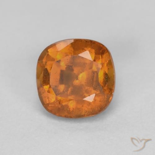 0.97ct Naturel Orange jaunâtre Grenat Hessonite, Coussin, SI