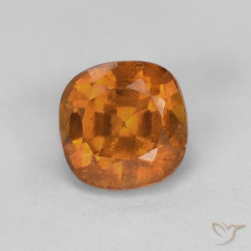 Grenat Hessonite Orange jaunâtre naturelle Coussin, 0.97 ct, SI