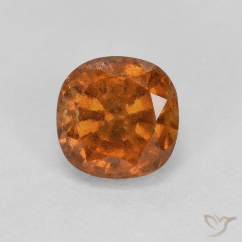 Grenat Hessonite Orange foncé naturelle Coussin, 0.93 ct, SI