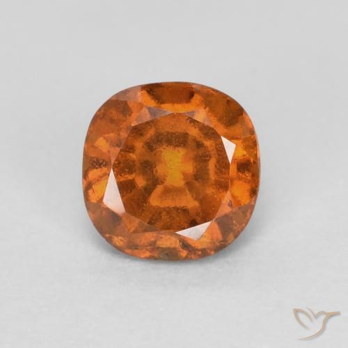 Grenat Hessonite Orange moyen-foncé naturelle Coussin, 0.88 ct, SI