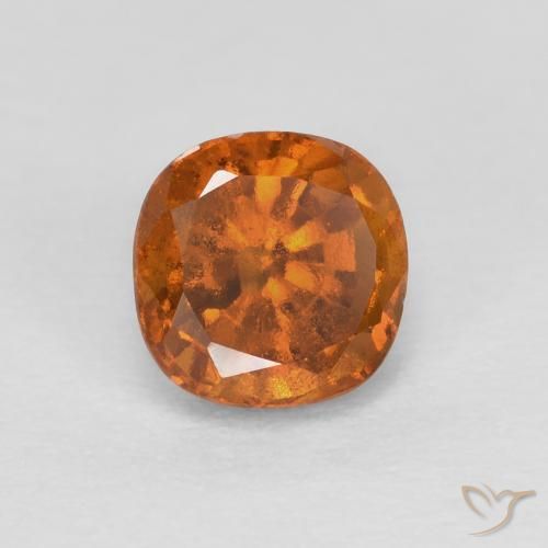 Grenat Hessonite Orange foncé naturelle Coussin, 0.89 ct, SI