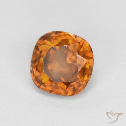 Grenat Hessonite Orange jaunâtre naturelle Coussin, 0.82 ct, SI