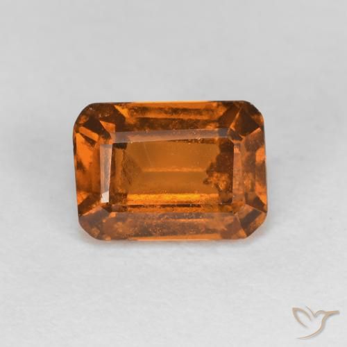 Grenat Hessonite Ambre orange naturelle Octogone / coupe Émeraude, 1.33 ct, VS-SI