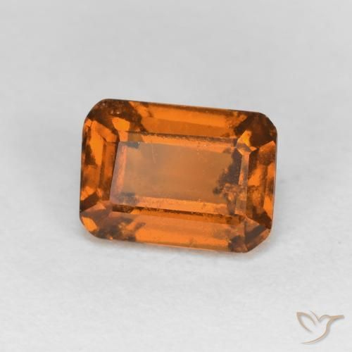 Grenat Hessonite Ambre orange naturelle Octogone / coupe Émeraude, 1.33 ct, VS-SI
