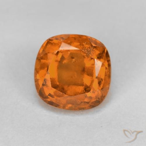 1.45ct Naturel Orange foncé Grenat Hessonite, Coussin, VS-SI