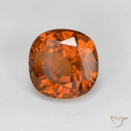 Grenat Hessonite Orange moyen naturelle Coussin, 1.32 ct, VS-SI
