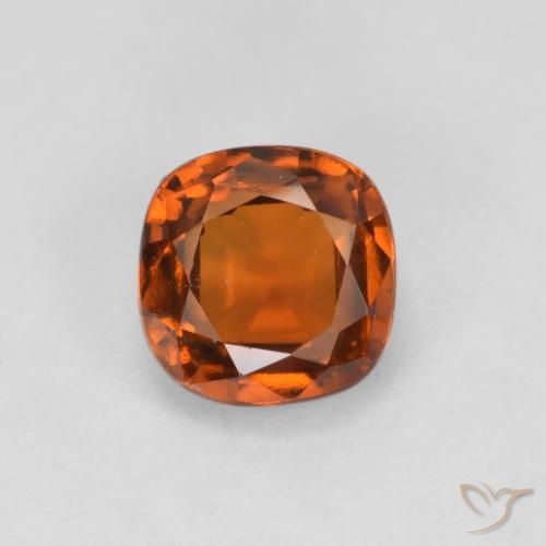 1.49ct Naturel Ambre orange Grenat Hessonite, Coussin, VS