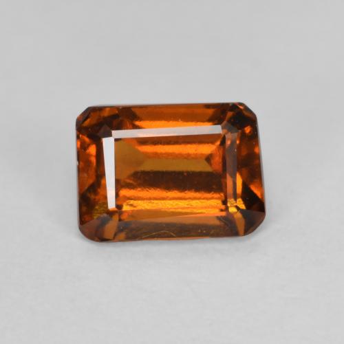 Grenat Hessonite Ambre orange naturelle Taille émeraude, 1.51 ct, VS
