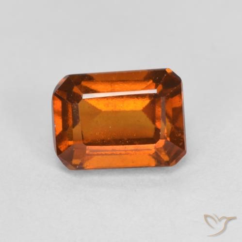 Grenat Hessonite Orange foncé naturelle Octogone / coupe Émeraude, 1.60 ct, VS