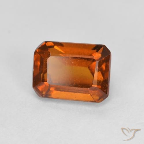 Grenat Hessonite Orange foncé naturelle Octogone / coupe Émeraude, 1.60 ct, VS