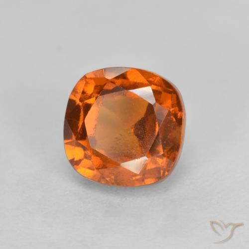 Grenat Hessonite Orange moyen-foncé naturelle Coussin, 1.65 ct, VS