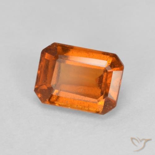 Grenat Hessonite Orange moyen-foncé naturelle Octogone / coupe Émeraude, 1.41 ct, VS