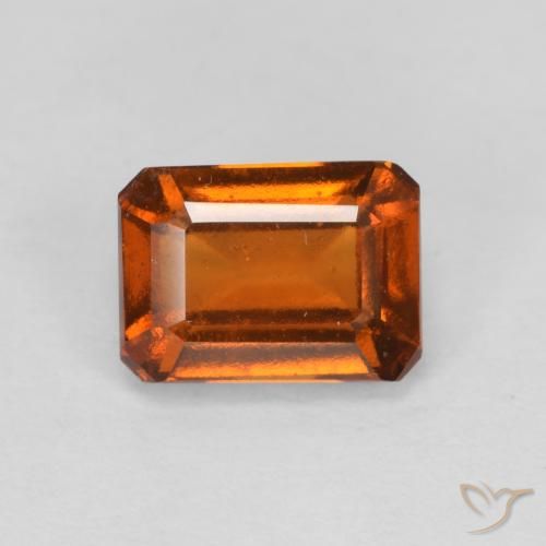 Grenat Hessonite Ambre orange naturelle Octogone / coupe Émeraude, 1.50 ct, VS