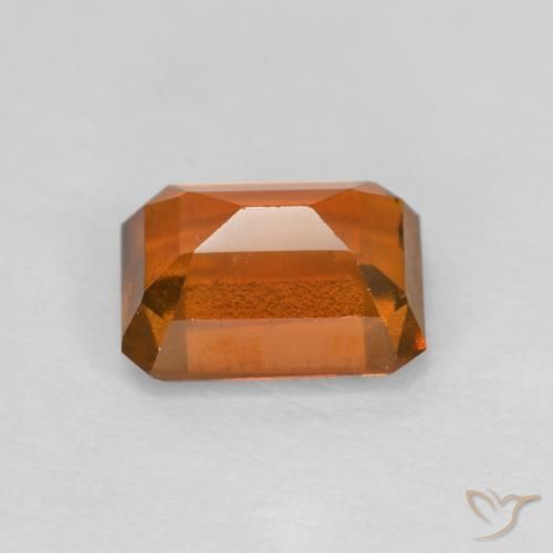 Grenat Hessonite Ambre orange naturelle Octogone / coupe Émeraude, 1.50 ct, VS