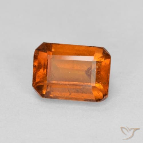 Grenat Hessonite Orange foncé naturelle Octogone / coupe Émeraude, 1.46 ct, VS