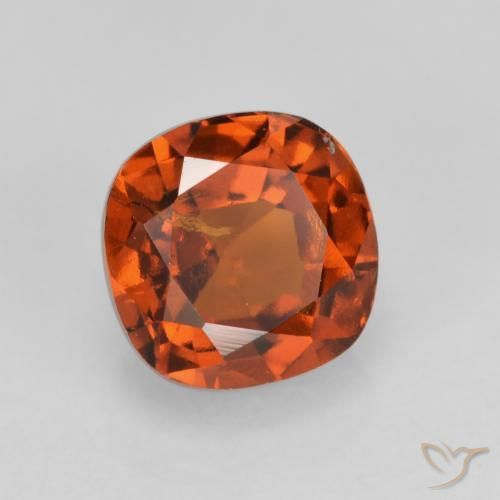 Grenat Hessonite Orange foncé naturelle Coussin, 1.46 ct, VS-SI