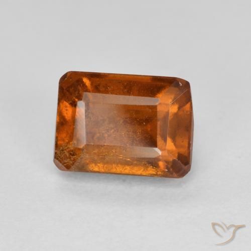 Grenat Hessonite Orange foncé naturelle Octogone / coupe Émeraude, 1.61 ct, VS-SI